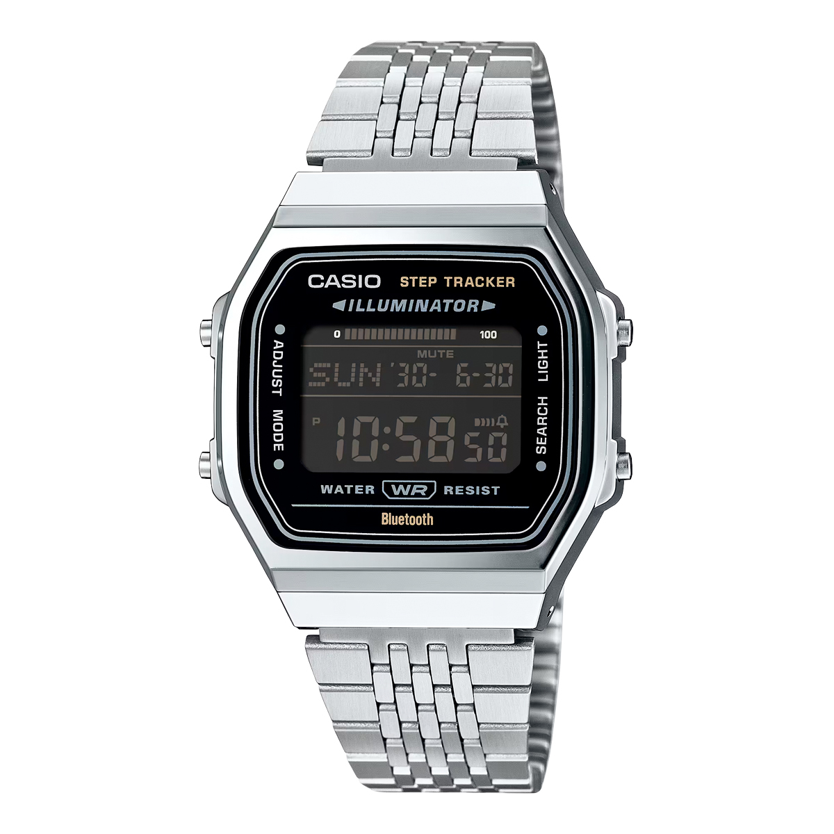 Casio ABL-100WE-1B 藍牙 計步 方形復古跳字錶