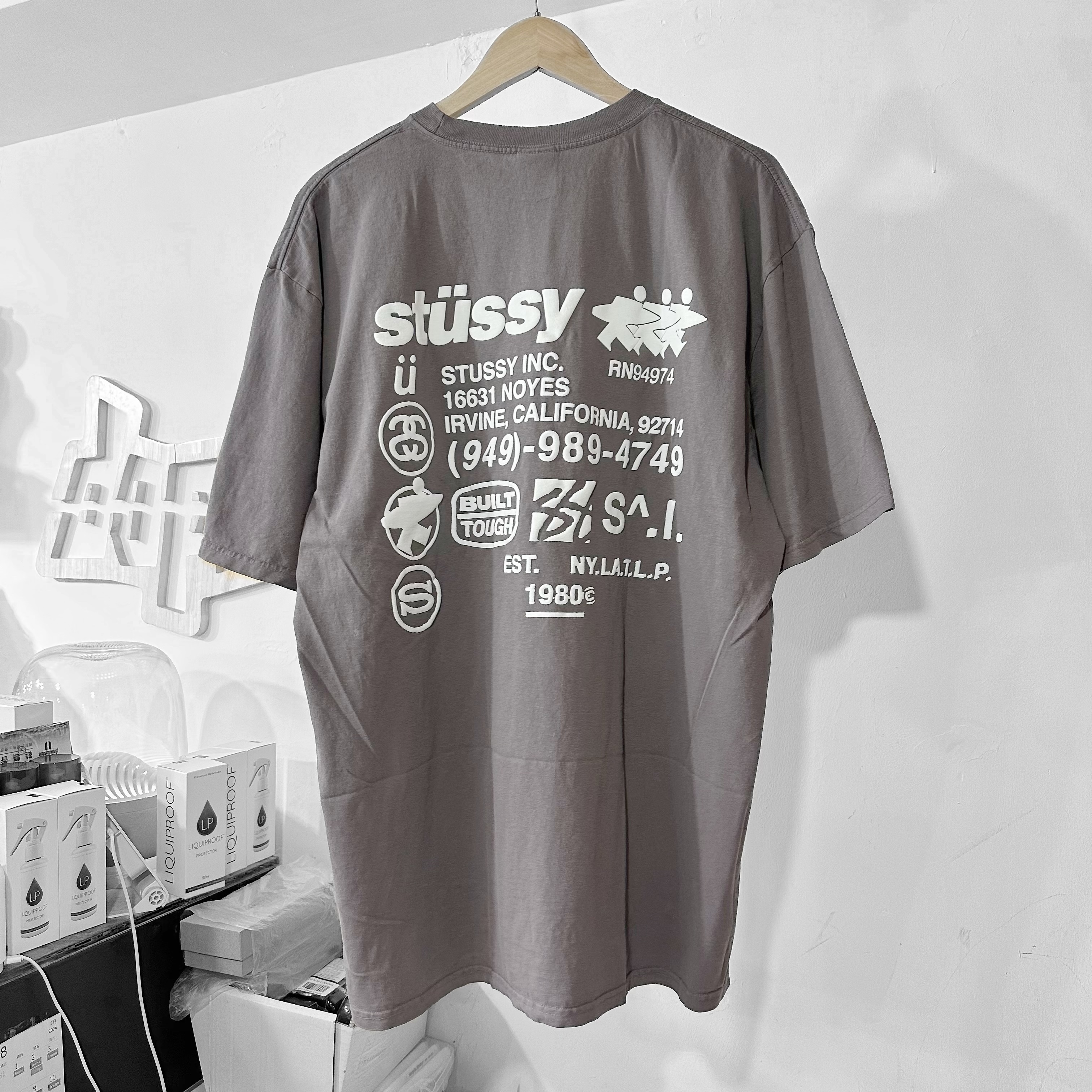 STÜSSY  DNA Pigment Dyed T-Shirt Shark 灰紫色