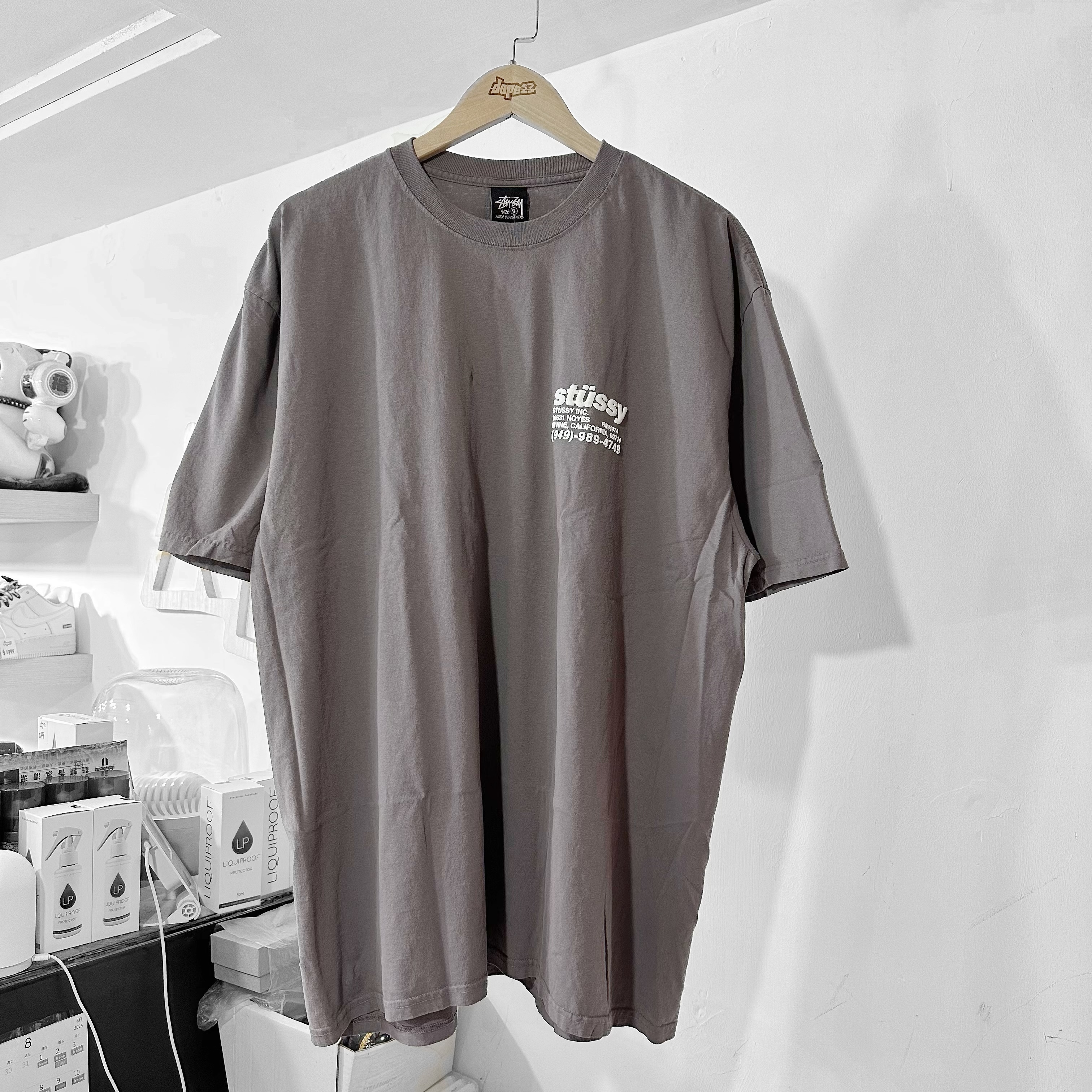 STÜSSY  DNA Pigment Dyed T-Shirt Shark 灰紫色