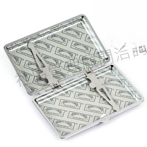 【Team Pistol】雙槍正品 皮革 10公分 細煙 加長煙盒 14支裝 #精美包裝