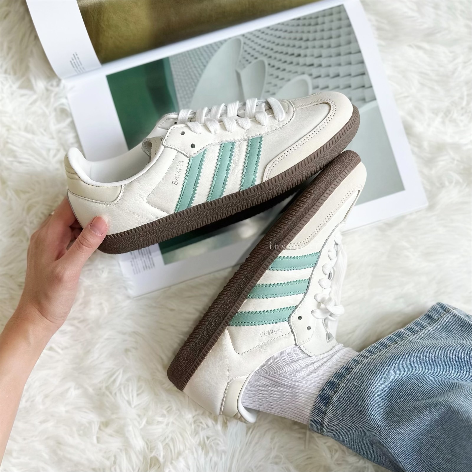 ADIDAS SAMBA OG W 湖水綠 焦糖底 女鞋 休閒鞋 IH2752