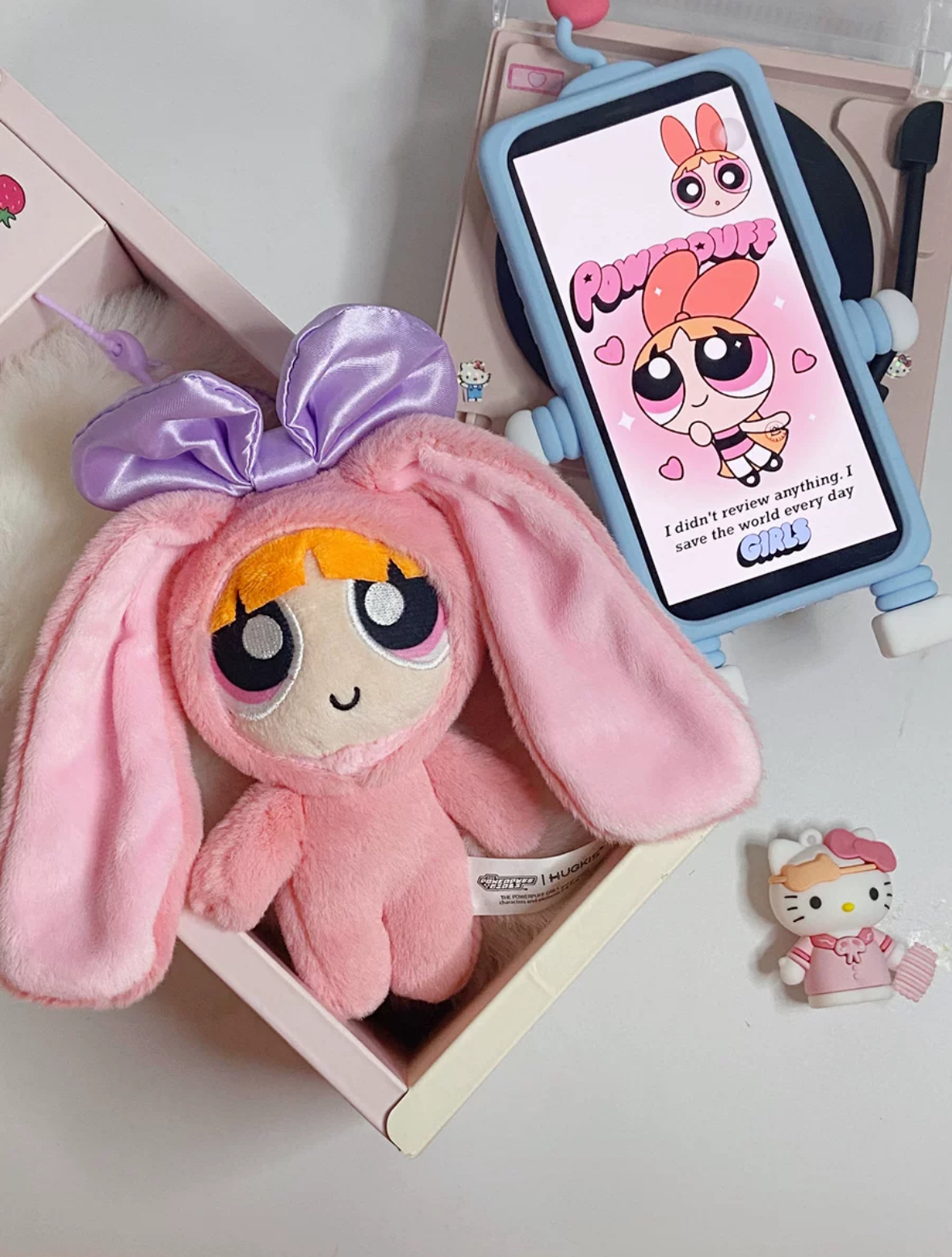 華納正版授權 飛天小女警 毛絨吊飾 兔兔款 鑰匙圈 花花 泡泡 毛毛 (任買兩件711免運)/預購