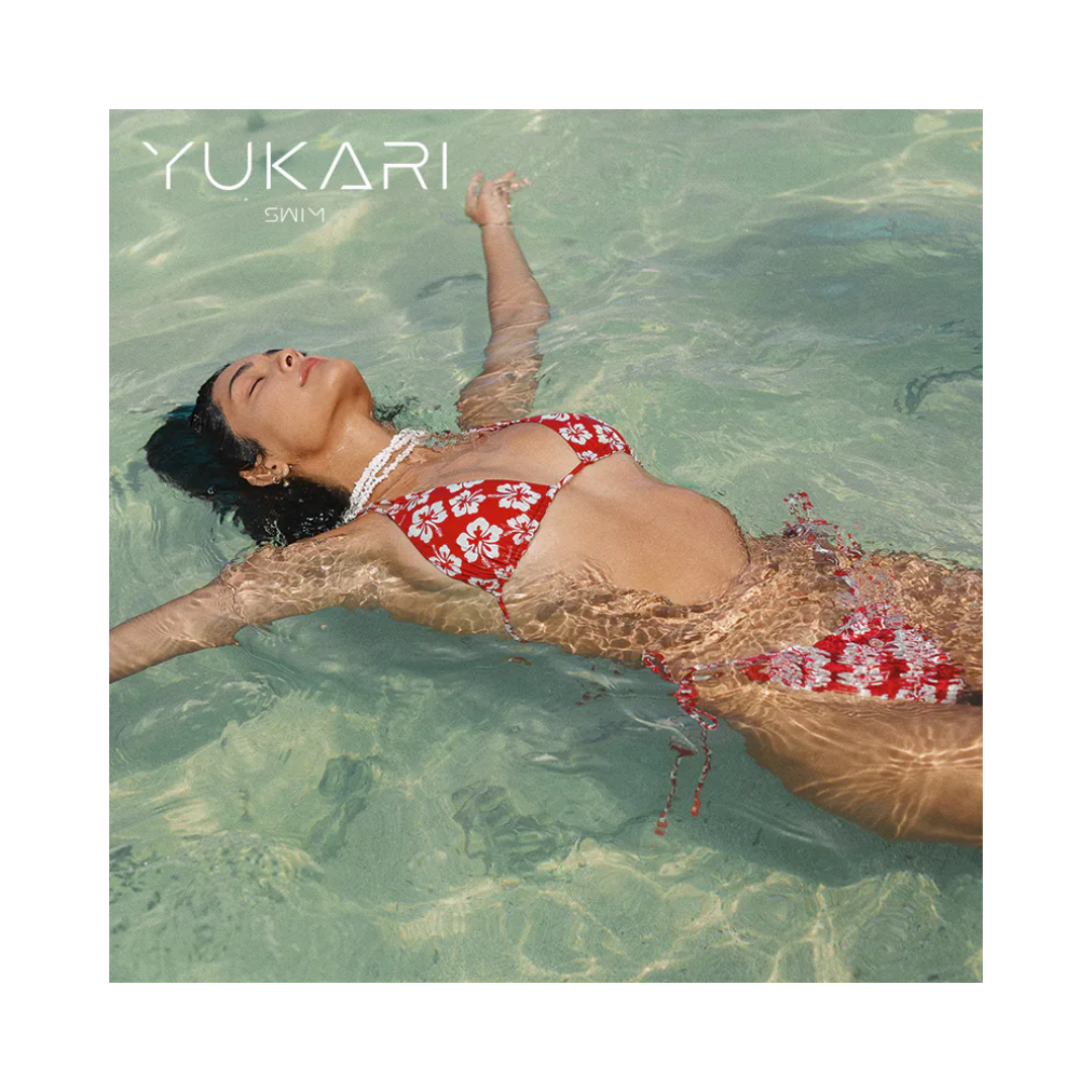 ▲Yukari Moana 環保材質芙桑花綁帶比基尼 紅色 [TB151]