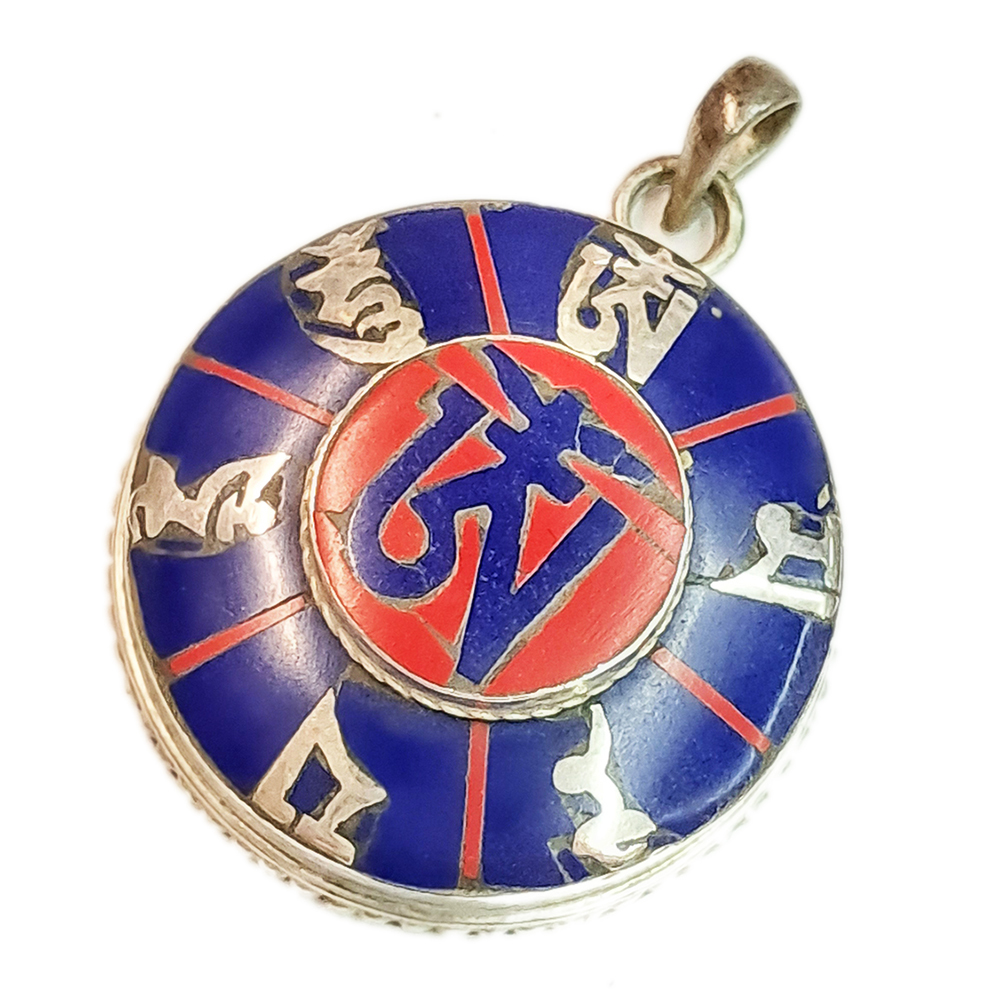 嗡字綠松石{925純銀}嘎屋{圓型}【十方】113683