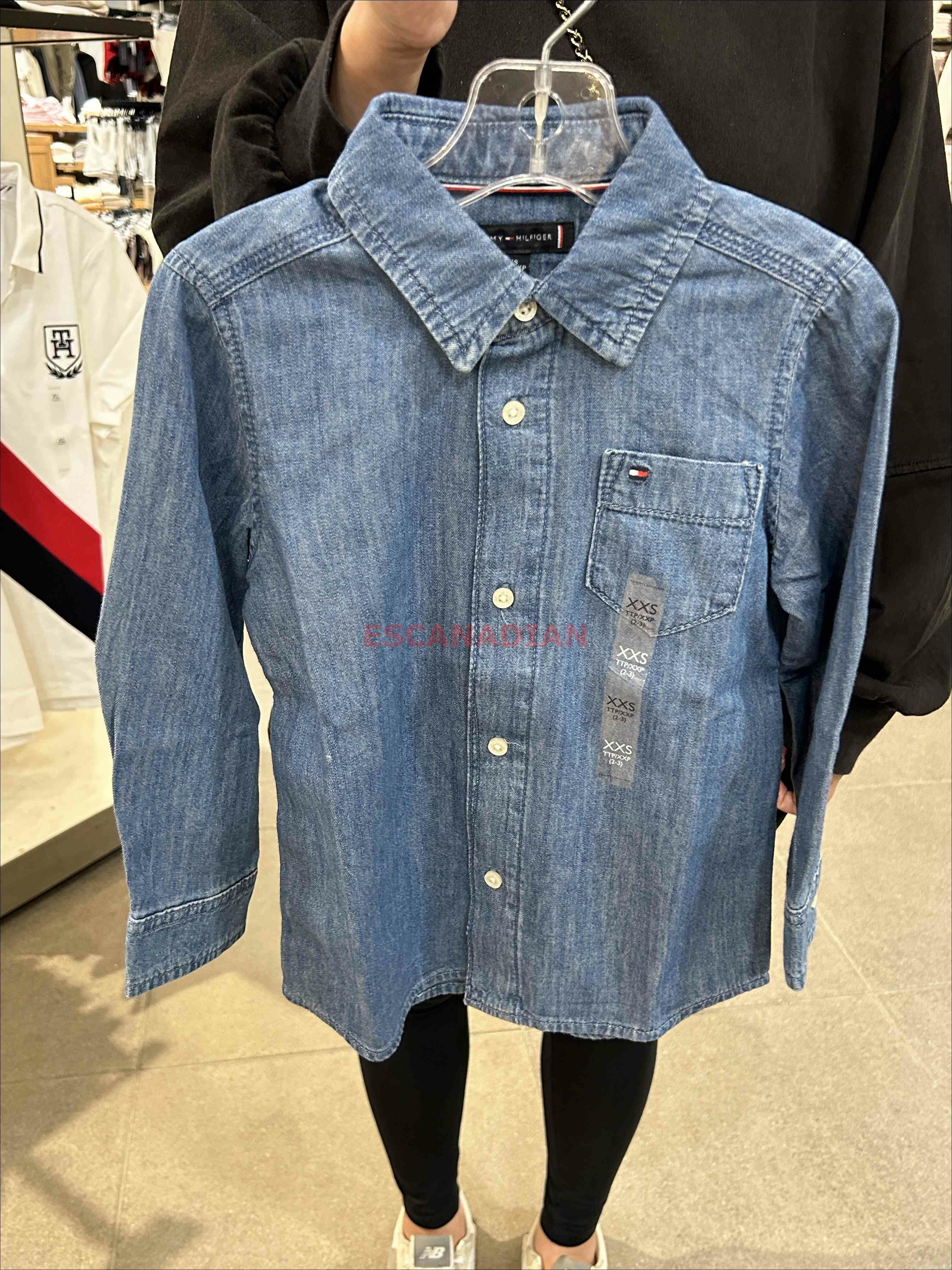 TOMMY 男大童 牛仔 長袖襯衫