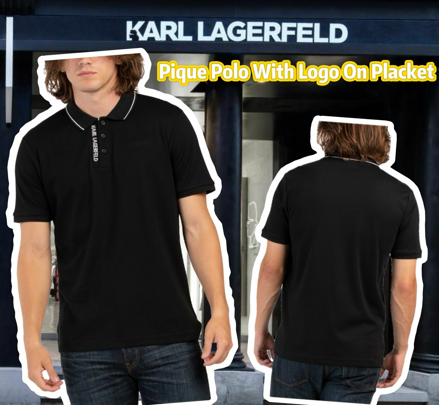 【預購】KARL LAGERFELD PARIS Pique Polo F082004 男裝短袖