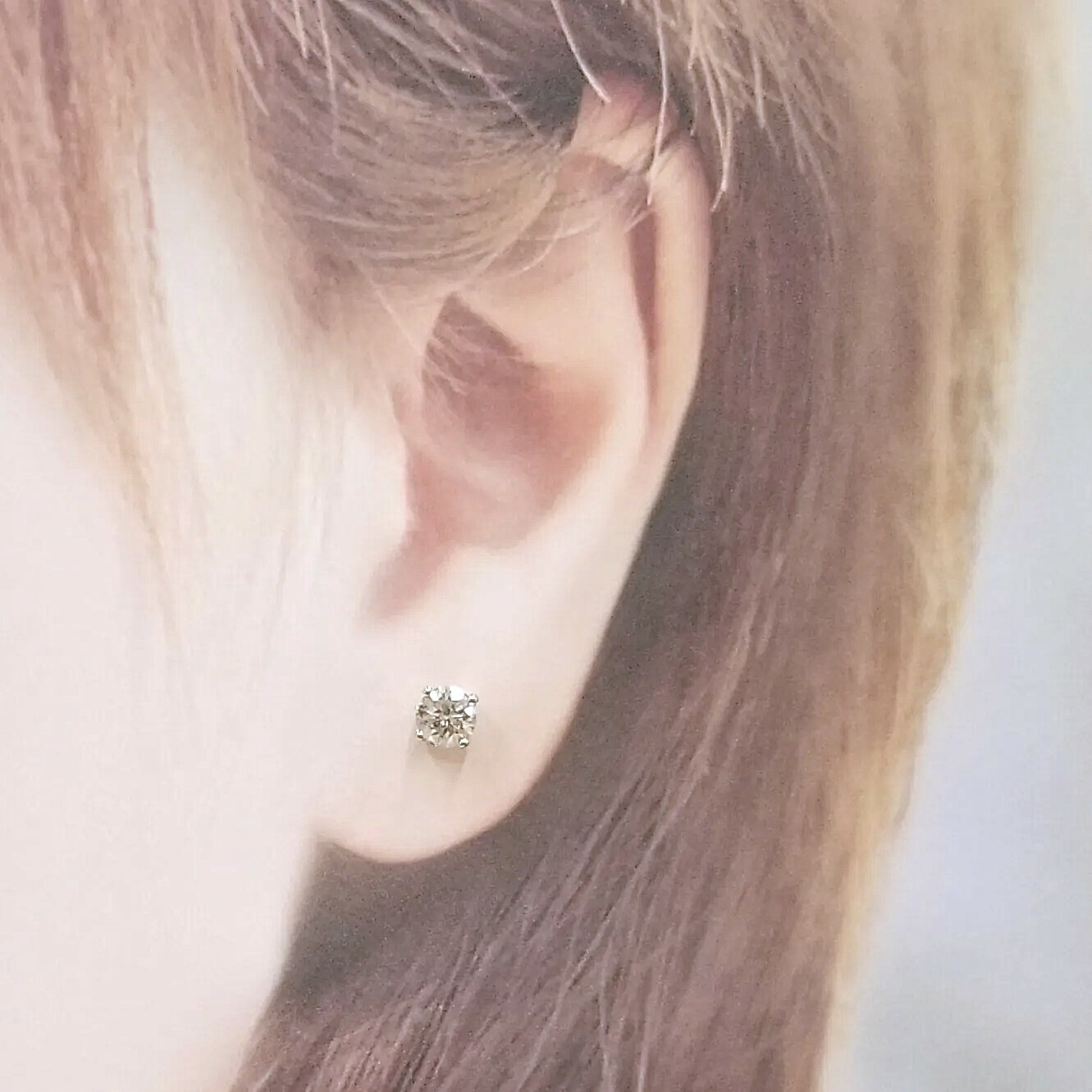 全新18K白金【主石1卡1份鑽石】耳環