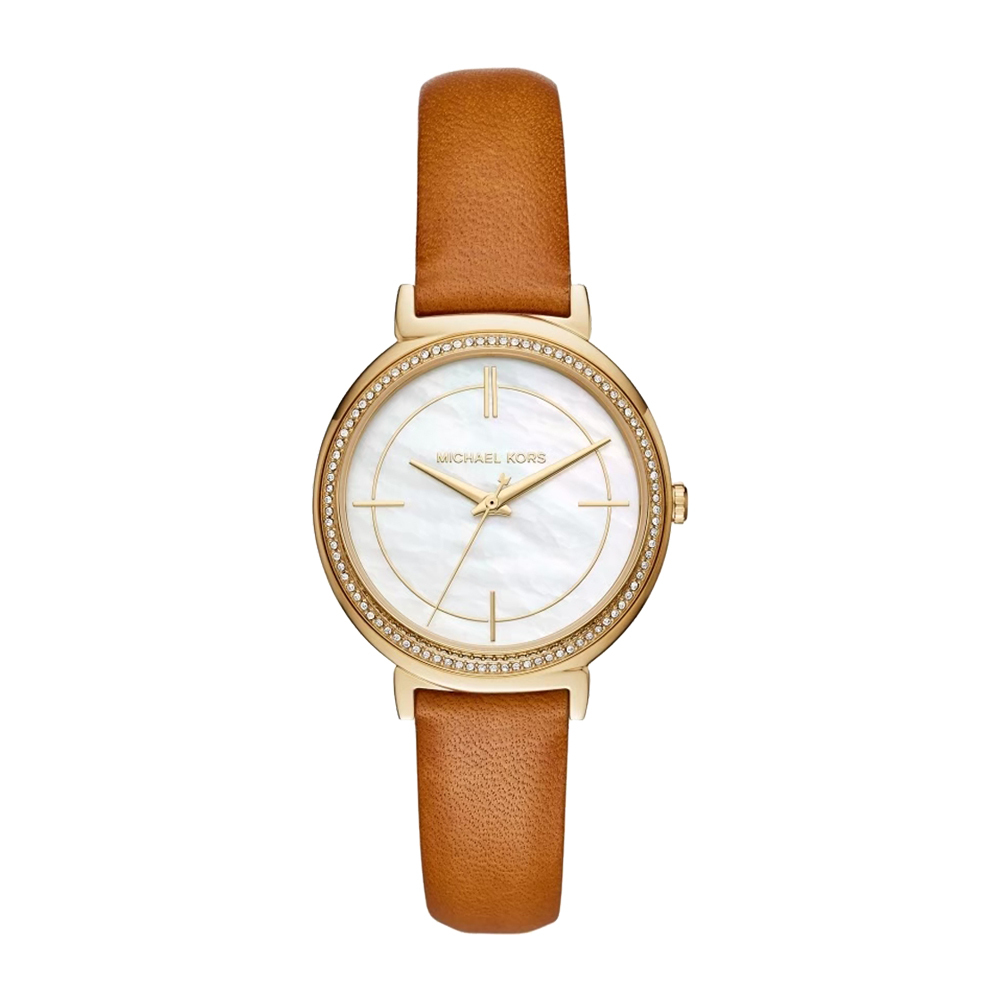 【Michael Kors】MK2712/MK2713 晶鑽錶圈 珍珠母貝錶盤 質感 沈穩 皮革 女款 石英錶