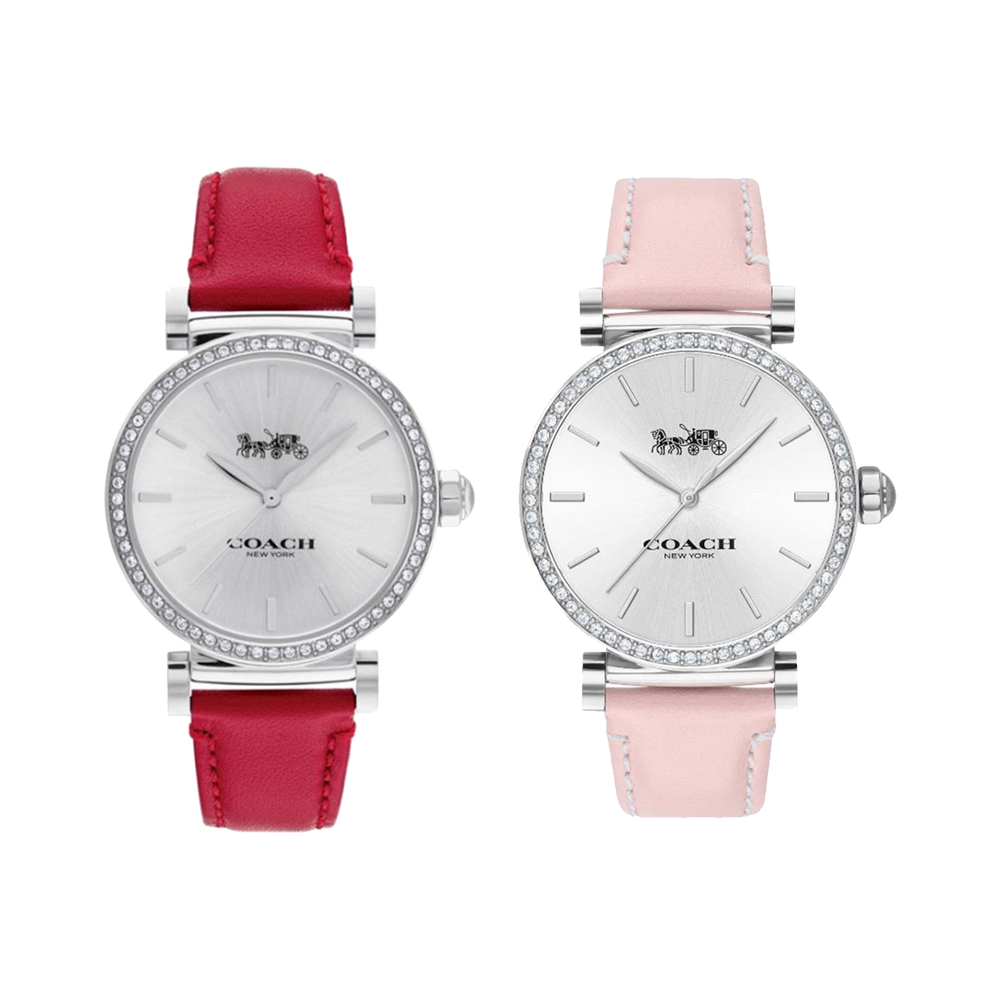 【COACH 蔻馳】Madison系列 14503869/14503550 簡約 晶鑽錶圈 皮革 女款 石英錶