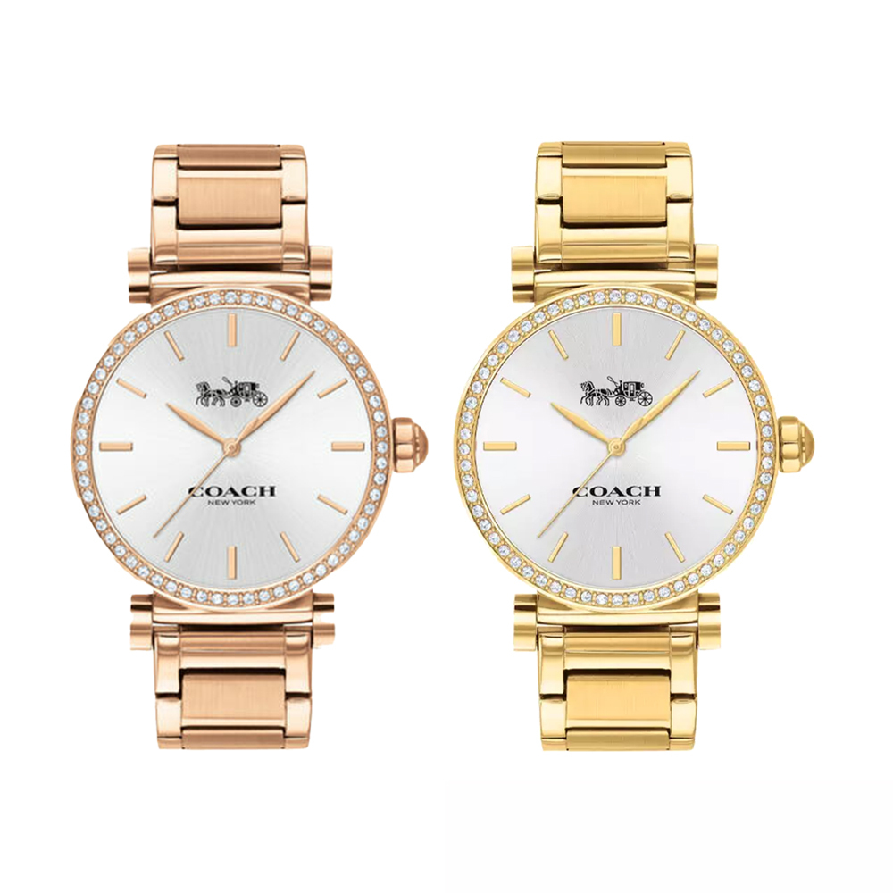 【COACH 蔻馳】14503578/14503580 典雅 時尚 晶鑽錶圈 不鏽鋼 女款 石英錶