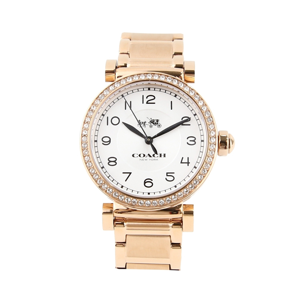 【COACH 蔻馳】MADISON系列 14502398 細緻 質感 玫瑰金 晶鑽錶圈 不鏽鋼 女款 石英錶
