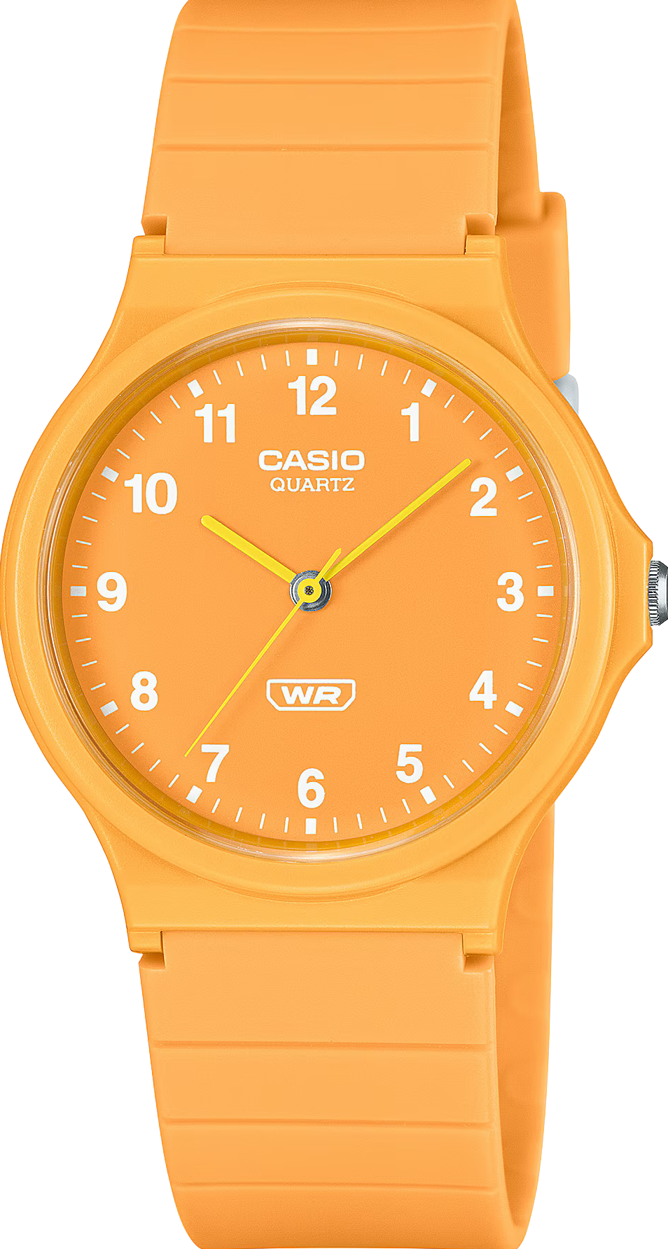 萬年鐘錶 - CASIO 卡西歐 夏日黃-極簡風範簡約指針錶 / 男錶 / 女錶 / 學生錶   MQ-24B-9B  錶徑34.9MM