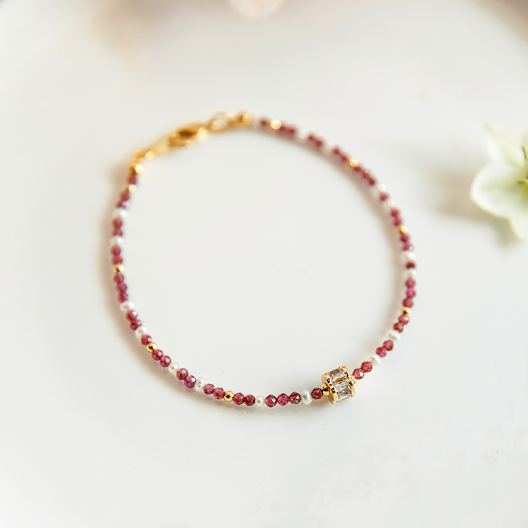 ｜健康｜繡球花崇拜 – 石榴石 – 手鍊