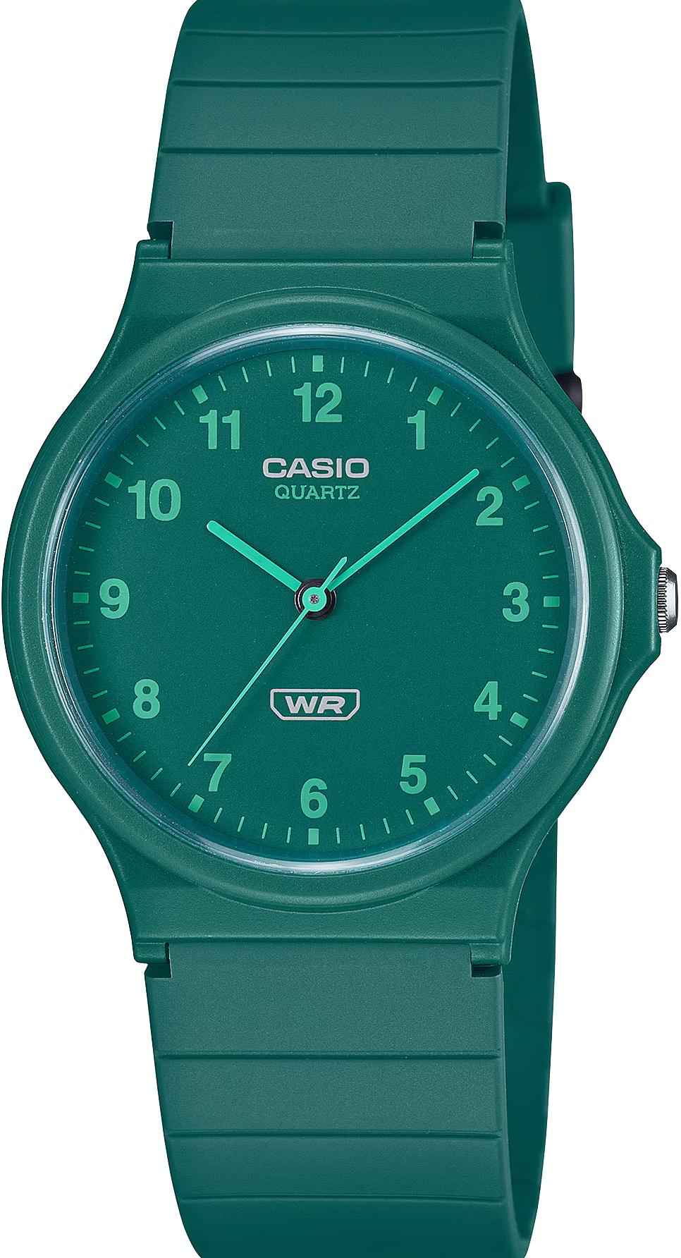 萬年鐘錶 - CASIO 卡西歐  叢林綠-極簡風範簡約指針錶 / 男錶 / 女錶 / 學生錶   MQ-24B-3B  錶徑34.9MM