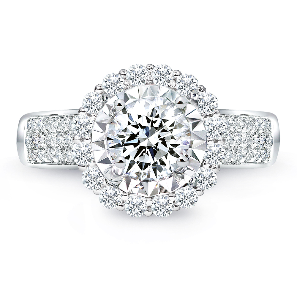 一克拉PT950滿鑽華榮鑽石戒指(五克拉視覺效果)