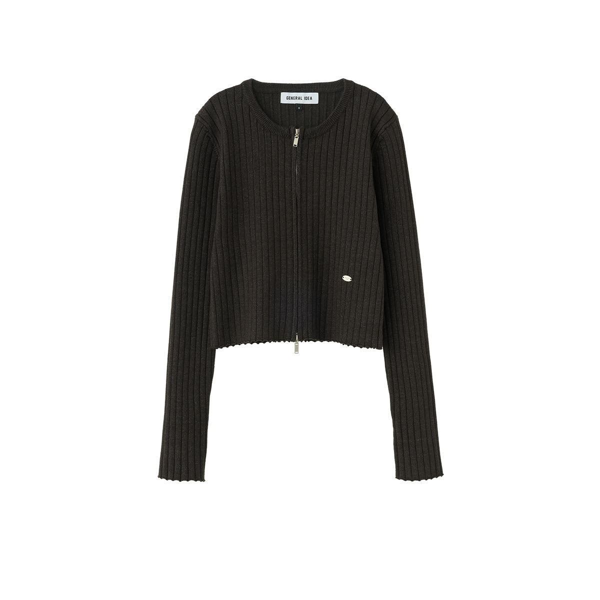 [GENERAL IDEA] RIBBED TWO-WAY ZIP-UP CARDIGAN