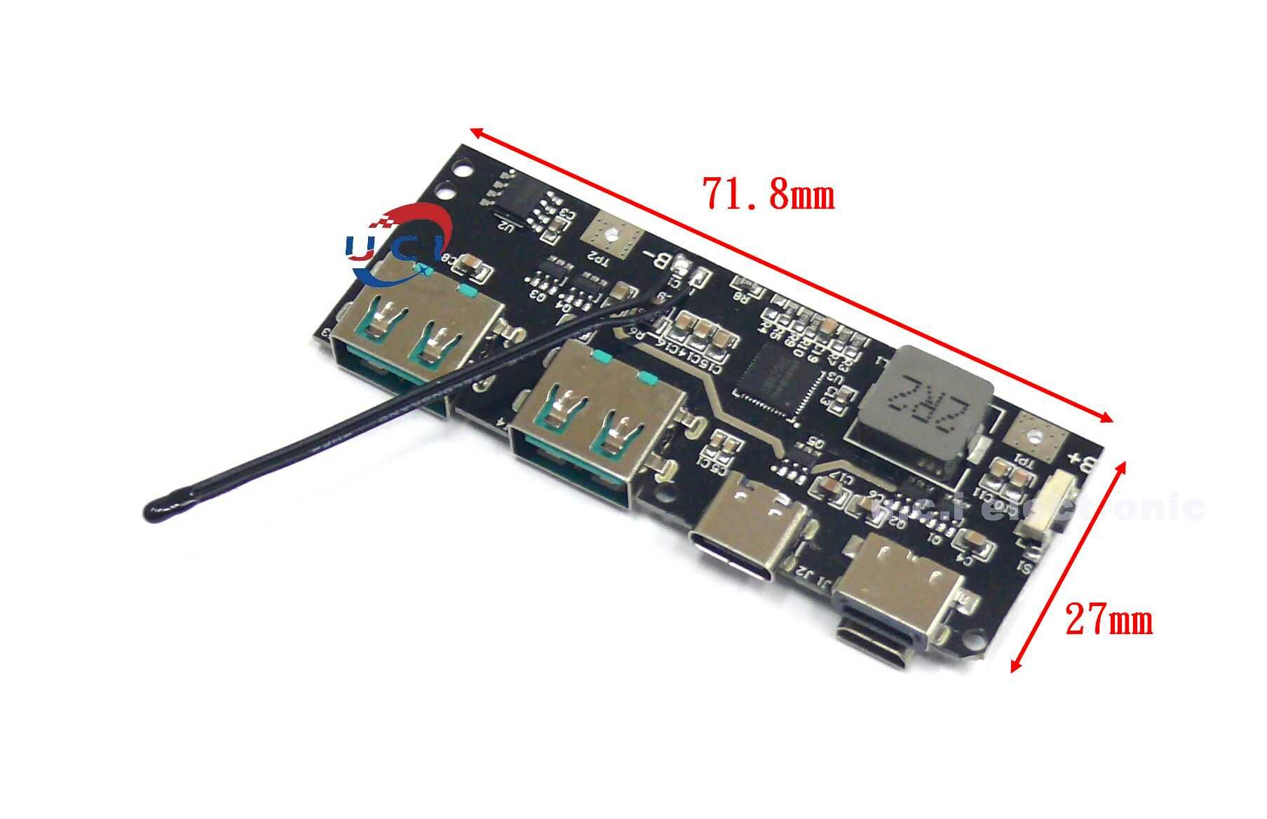【UCI電子】 (10-7) 22.5W 5口雙向快充移動電源模組電路板diy主機板套料QC4+PD3.0