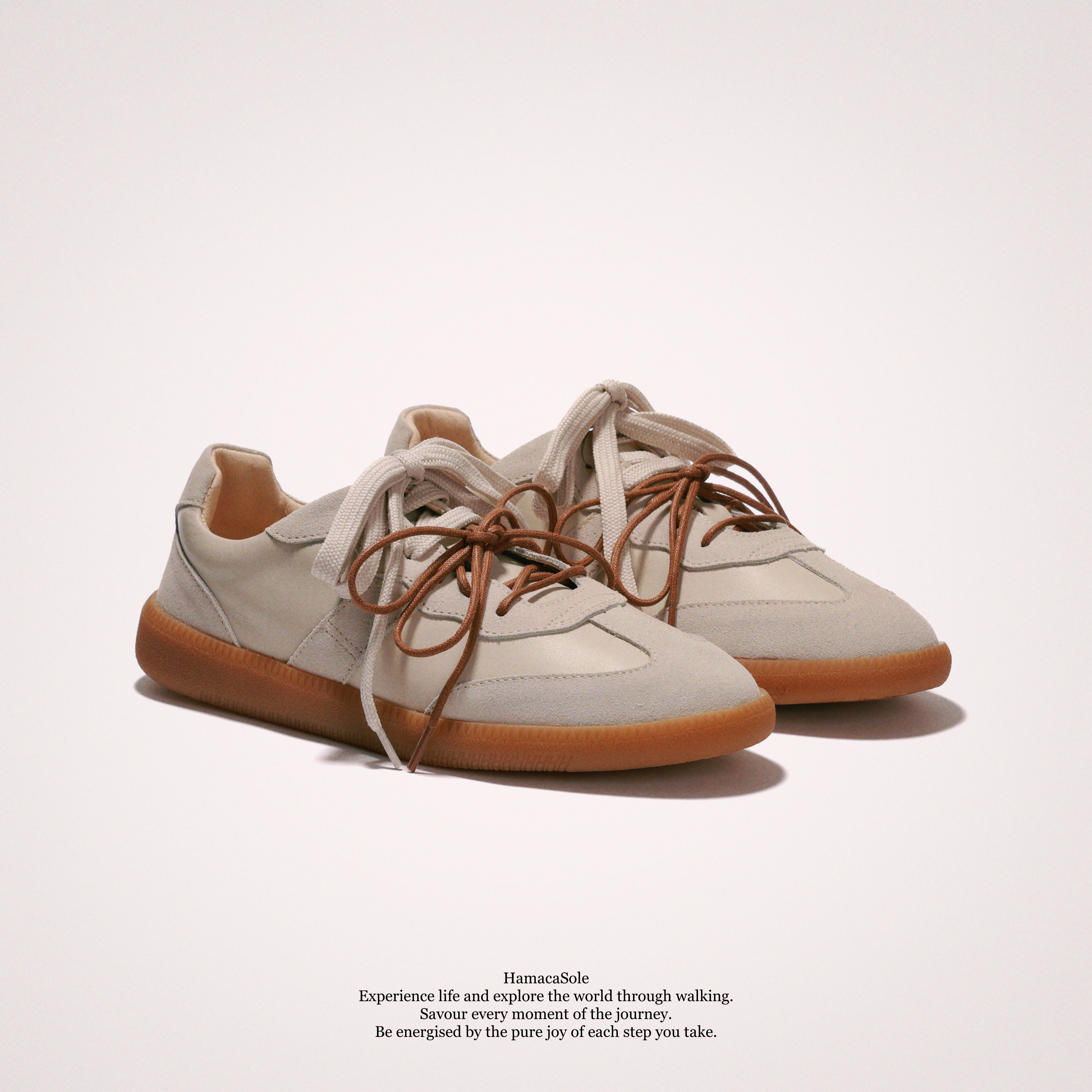 Ora真皮復古休閒鞋 (米白) 女款｜哈漫克【官網獨家】HamacaSole