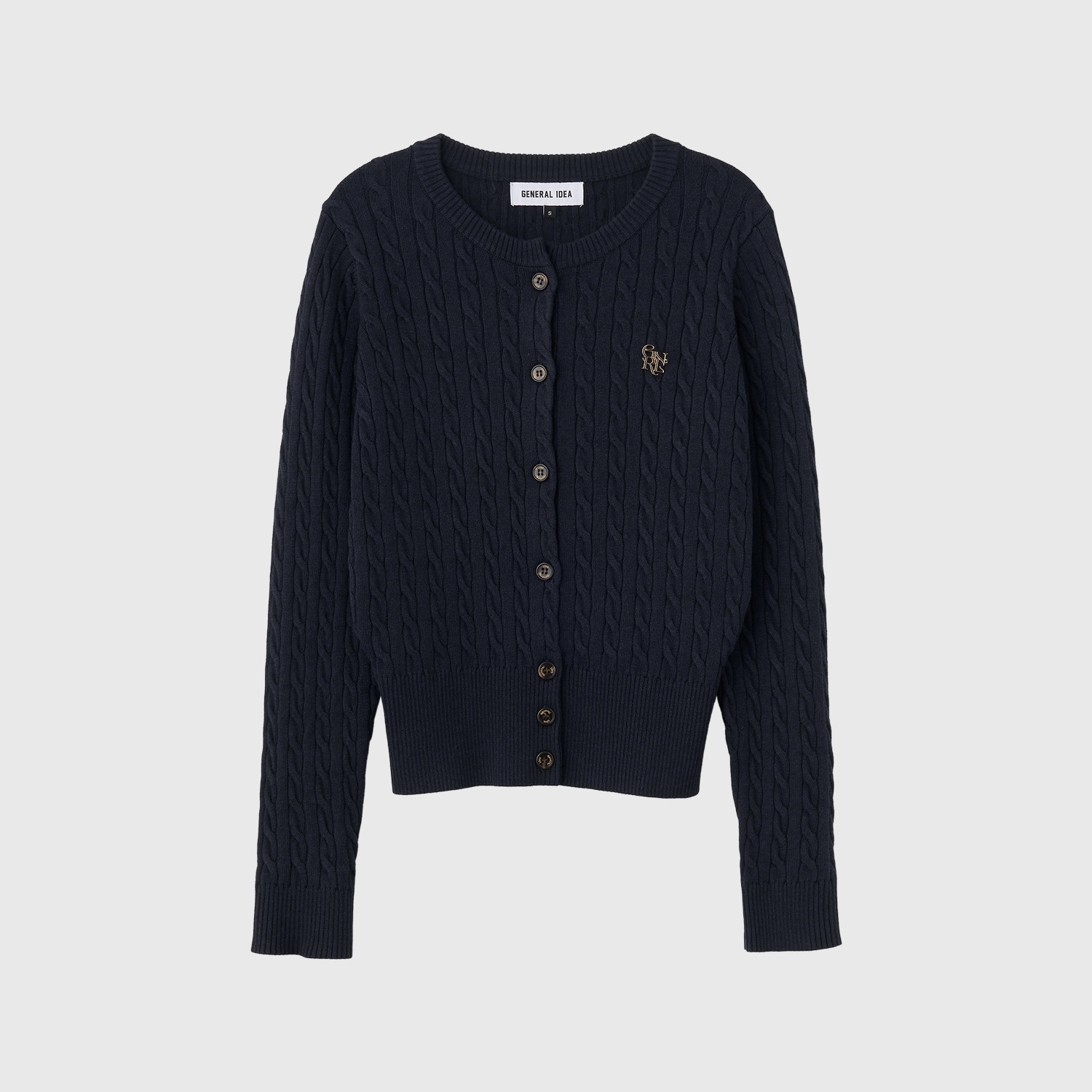 [GENERAL IDEA] SIGNATURE SUPERFINE WOOL CABLE CARDIGAN