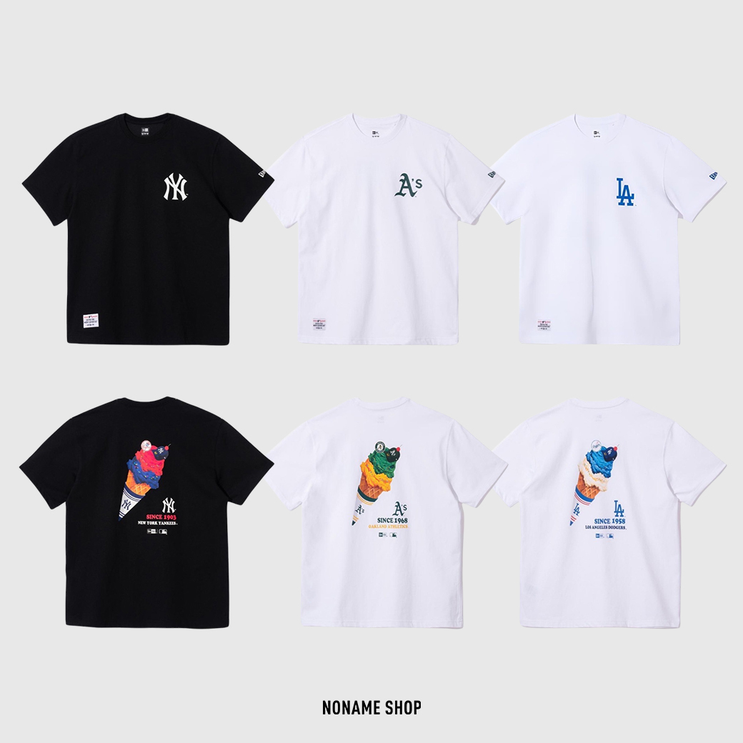 NEW ERA X MLB 聯名款 紐約洋基/洛杉磯道奇/奧克蘭運動家 夏日 冰淇淋 印花 短袖 三色 (男款)