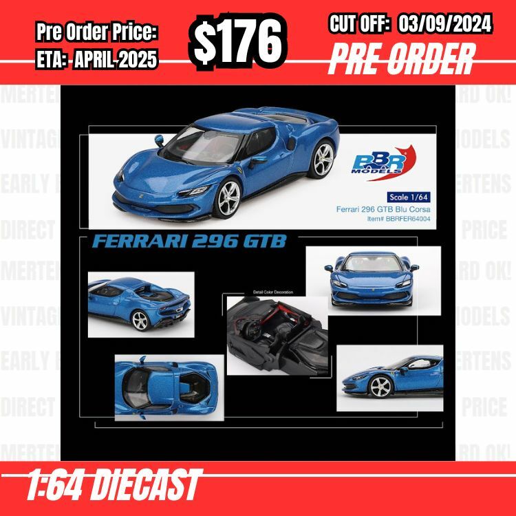 PO-$176 * BBR * 1:64 Ferrari 296 GTB Blu Corsa [OD21/08]