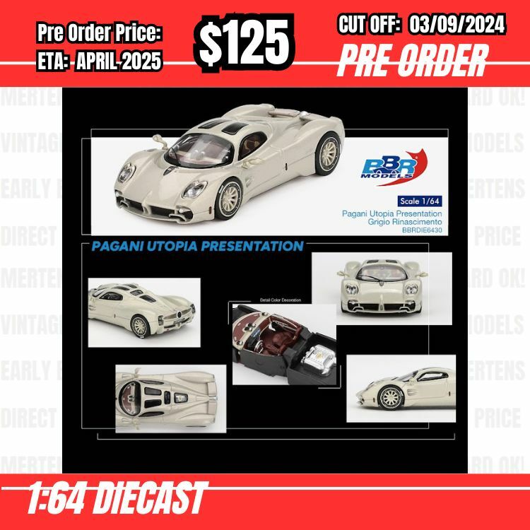 PO-$125 * BBR * 1:64 Pagani Utopia Presentation Grigio Rinascimento [OD21/08]