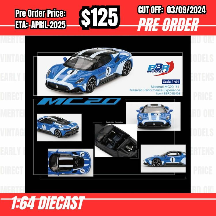 PO-$125 * BBR * 1:64 Maserati MC20  #1 Maserati Performance Experience [OD21/08]