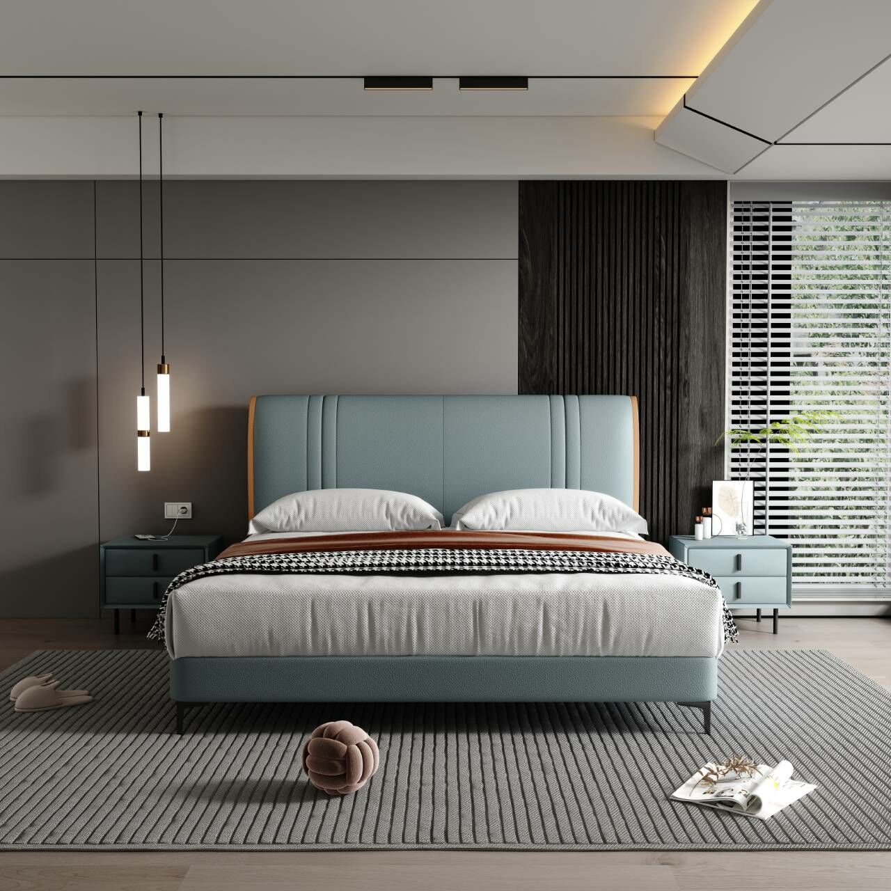 Becky | 限量一組 | 柔皮跳色6尺床檯組