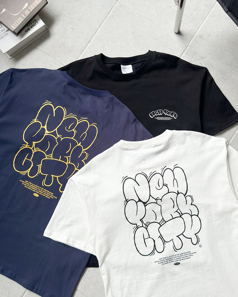 NEW YORK CITY 泡泡簍空字母短Tee