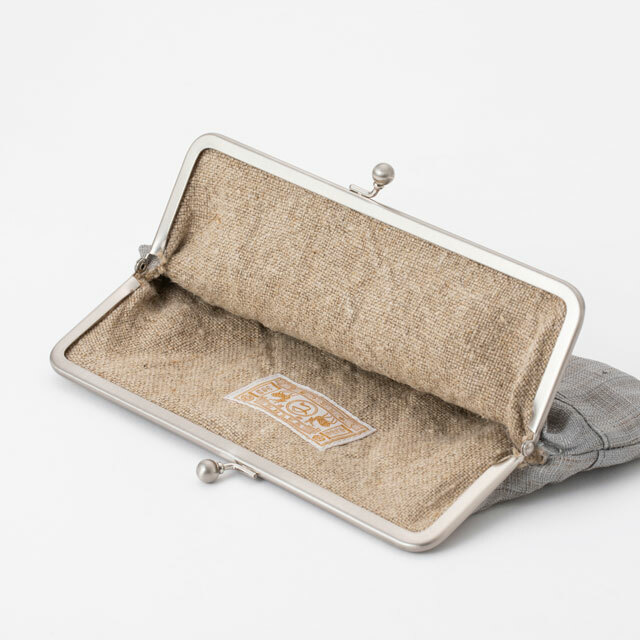 中川政七商店-手織麻口金包 / 原色