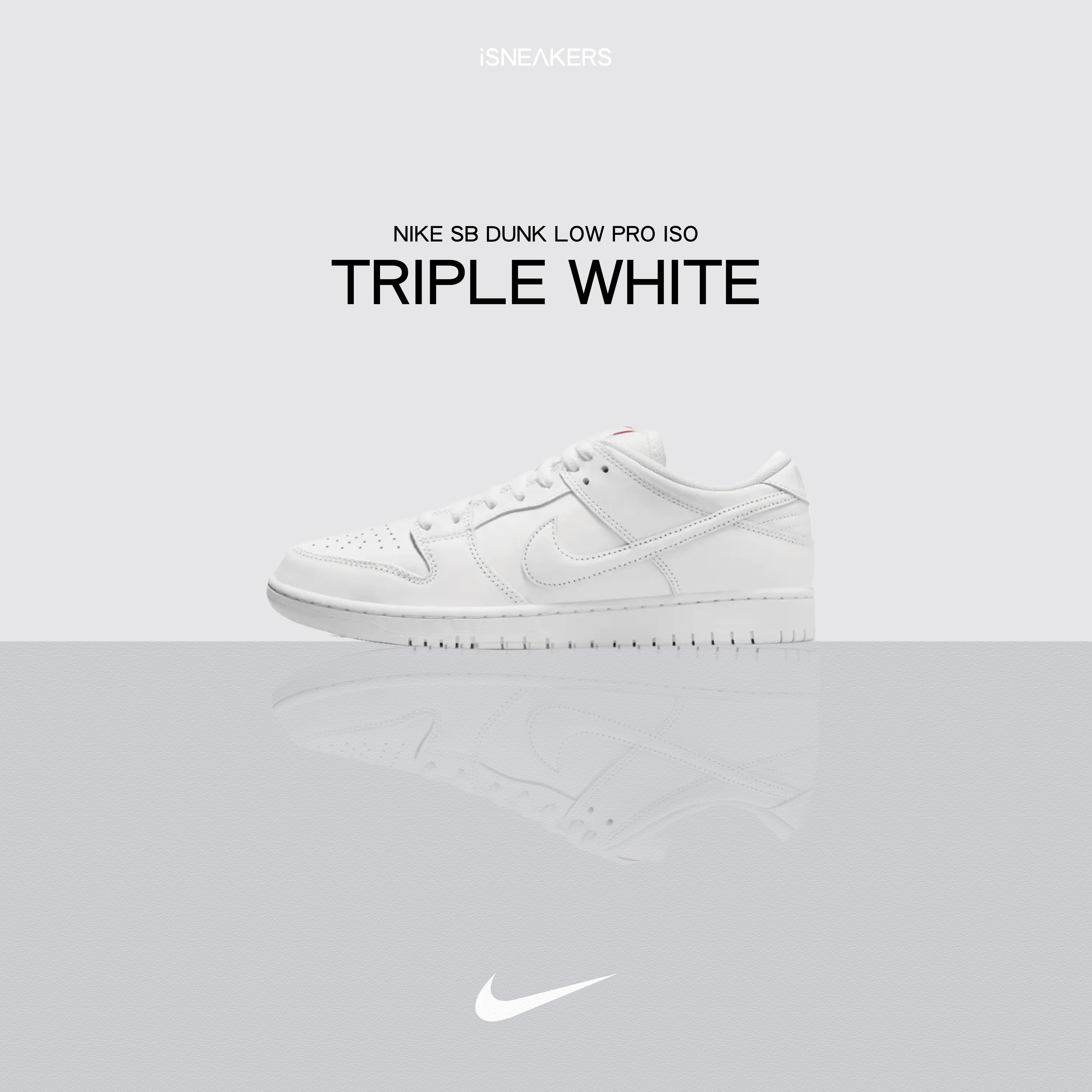 iSNEAKERS｜Nike SB Dunk Low Pro "Triple White" 白 FJ1674-100