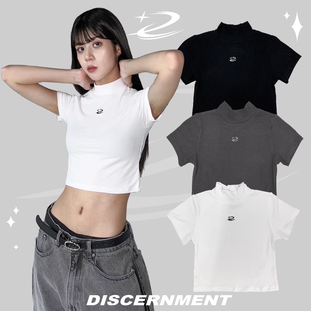 DISCERNMENT DCM 流星刺繡 小高領短版