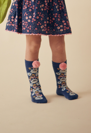 預購𓂃LOUISEMISHA│Chelie Socks絨球及膝襪．Midnight