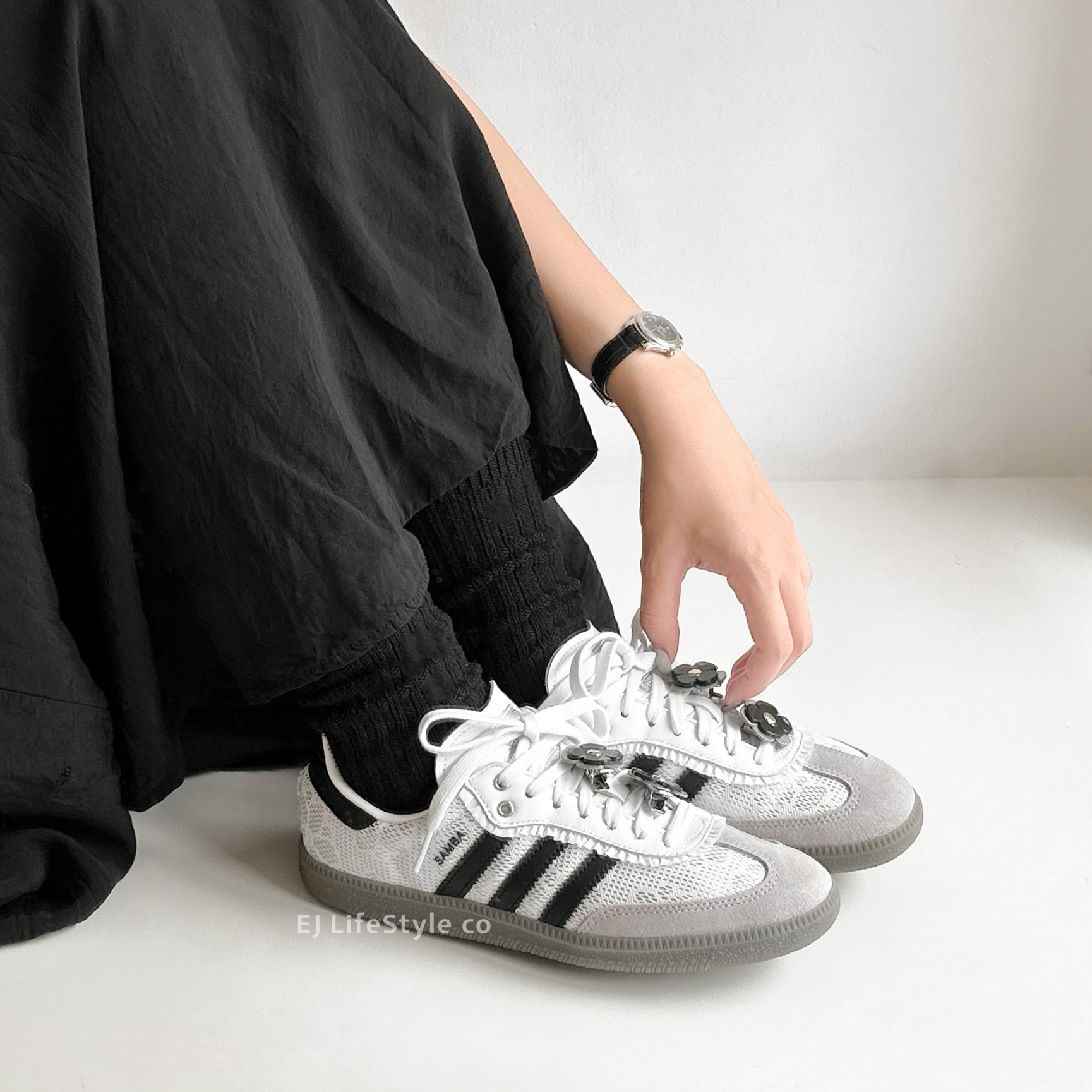 ADIDAS ORIGINALS SAMBA OG 小香風 蕾絲 芭蕾風 花花 女鞋 仿皮革 IH3371 / 現貨