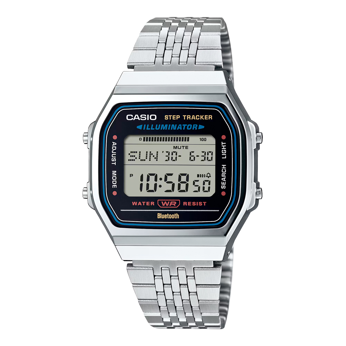 Casio ABL-100WE-1A 藍牙 計步 方形復古跳字錶
