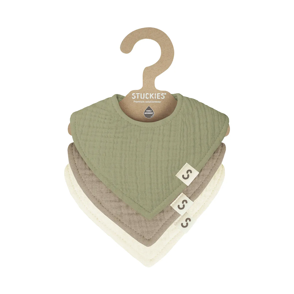 STUCKIES 圍兜三件組-Sage