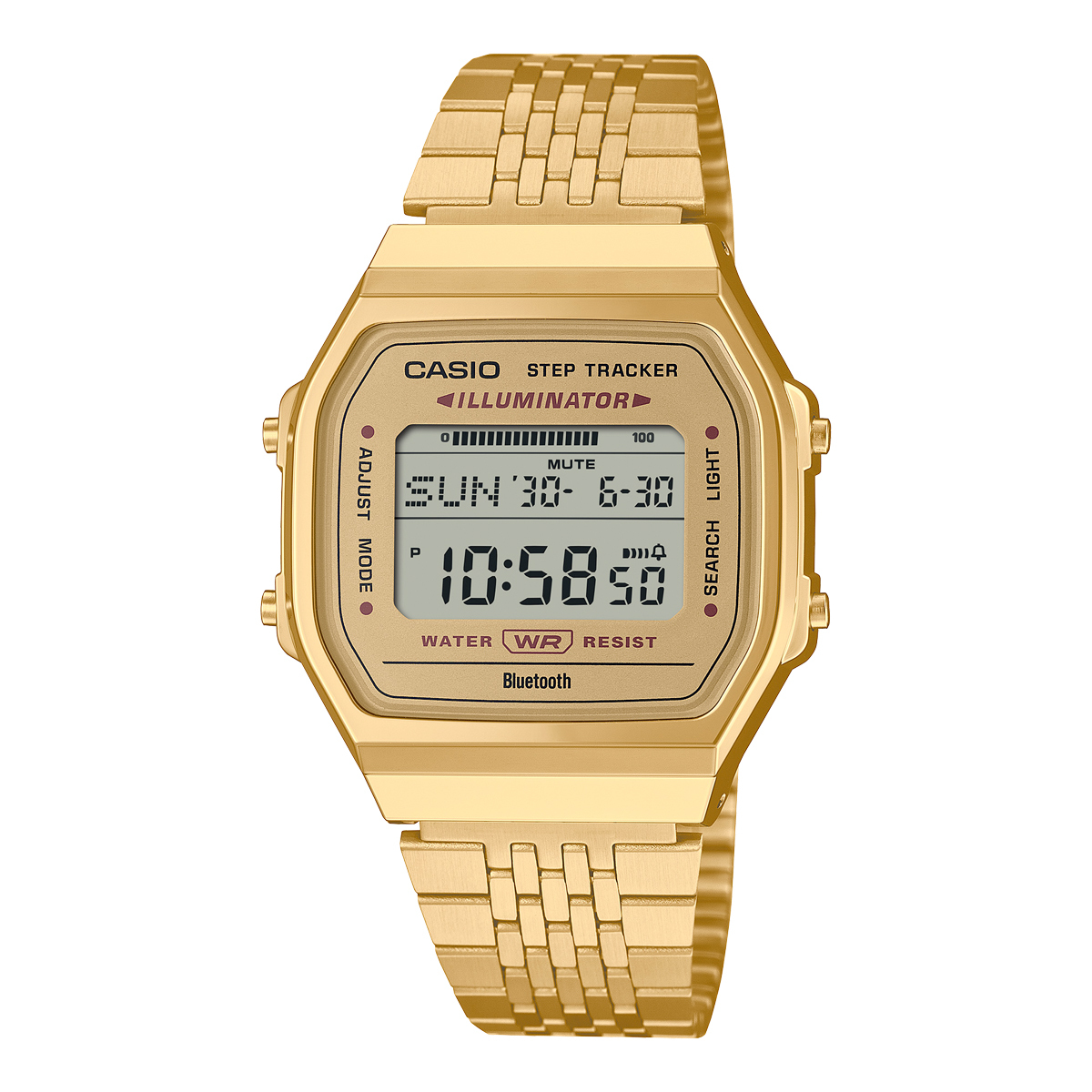 Casio ABL-100WEG-9A 藍牙 計步 方形復古跳字錶