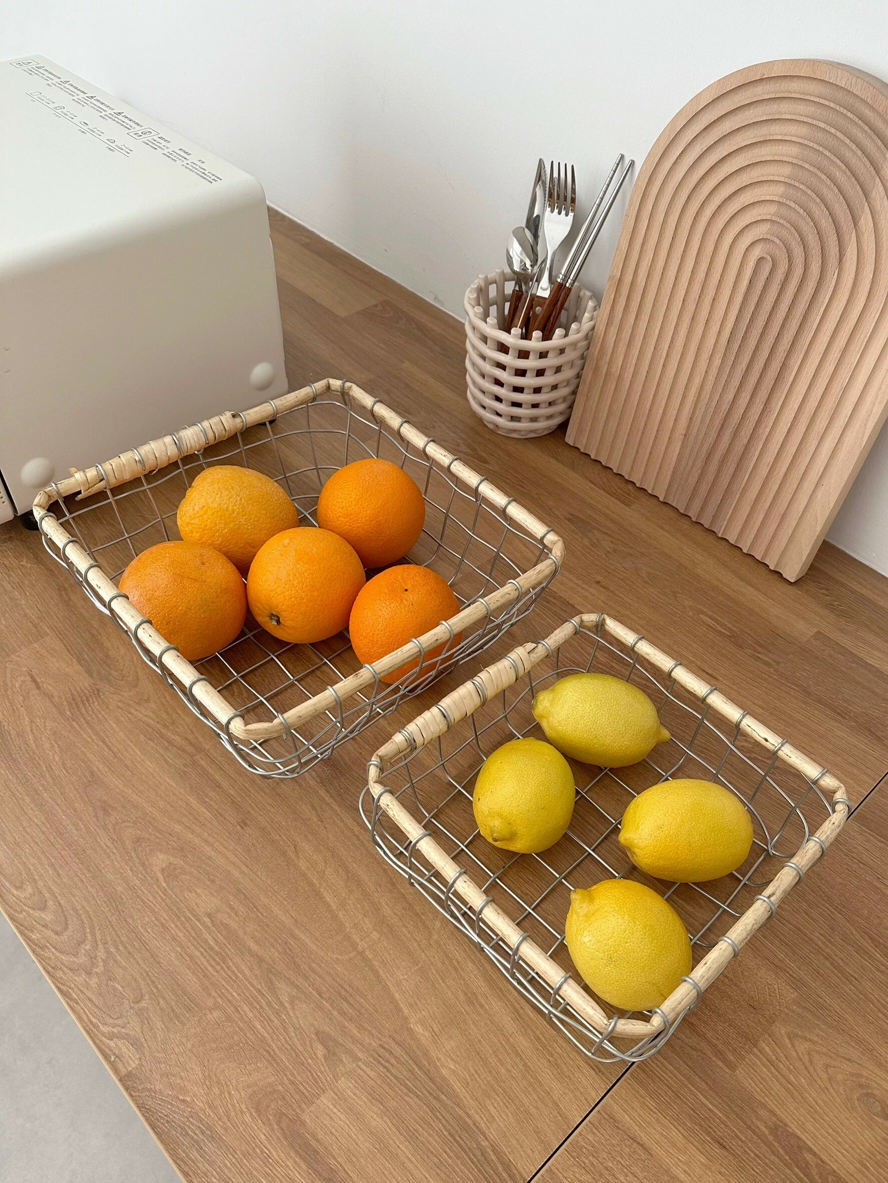 ins風竹編拼接網格金屬收納擺件 / 2款