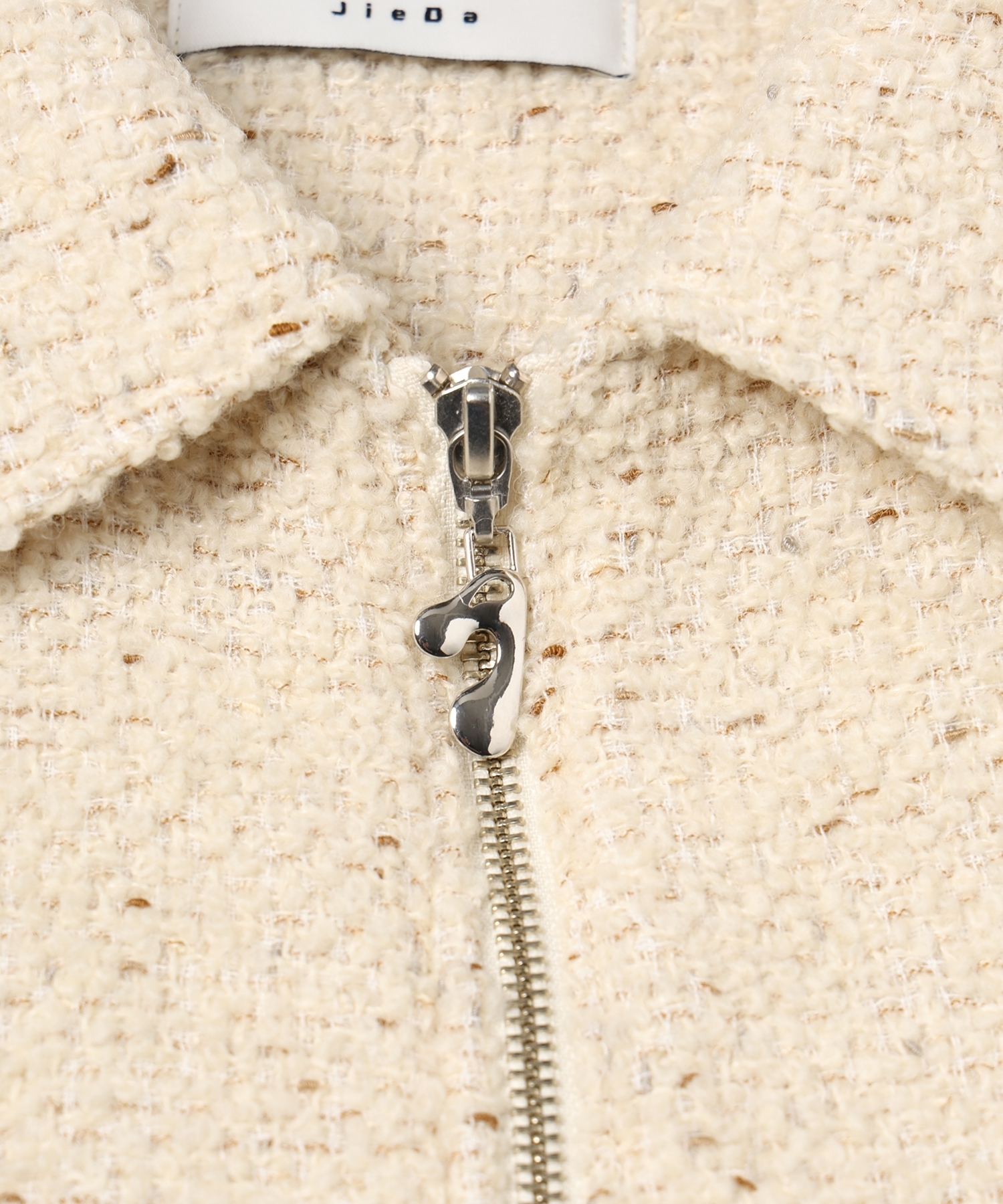 JieDa - TWEED ZIP SHIRT / ECRU JieDa - TWEED ZIP SHIRT / ECRU