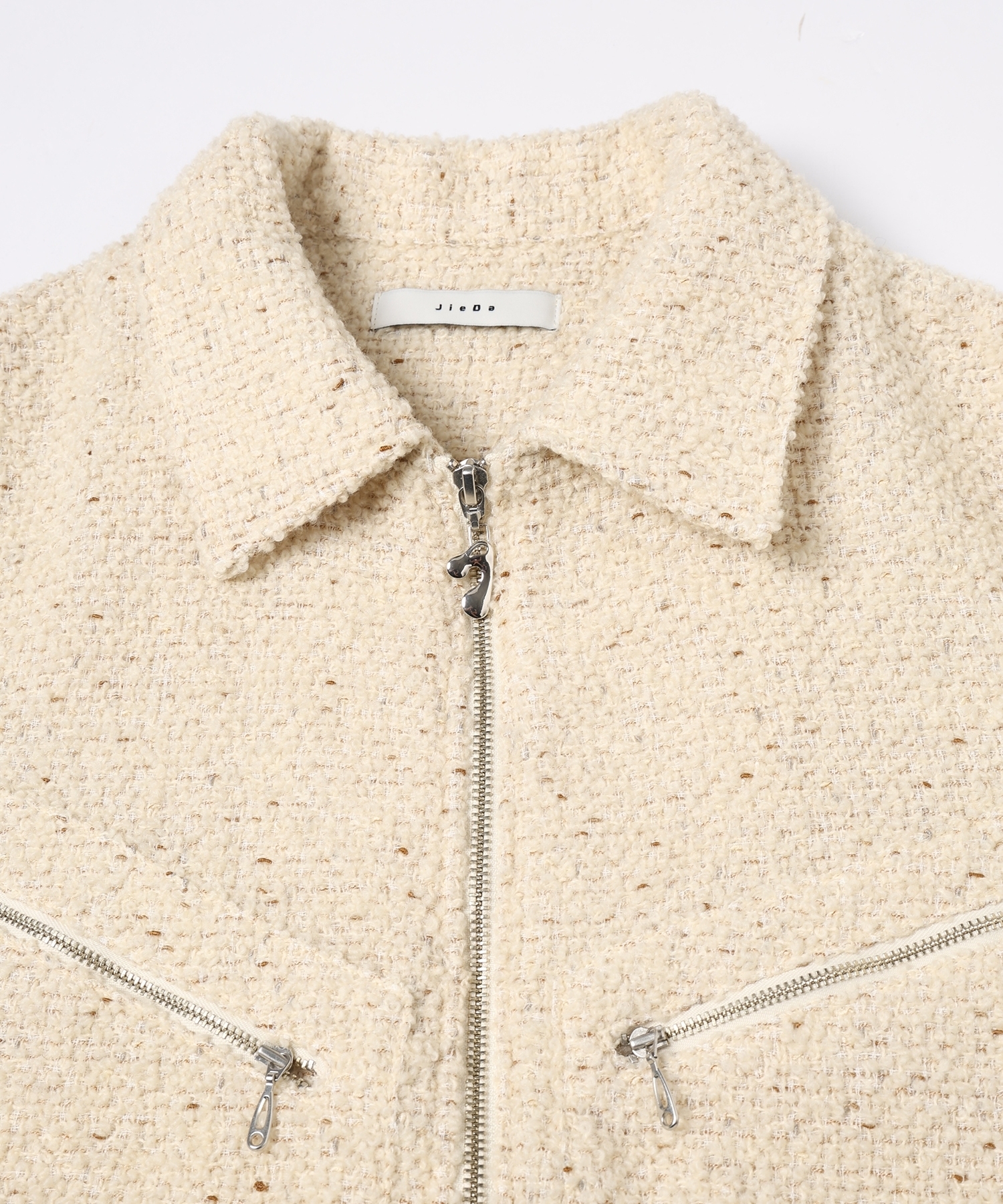 JieDa - TWEED ZIP SHIRT / ECRU