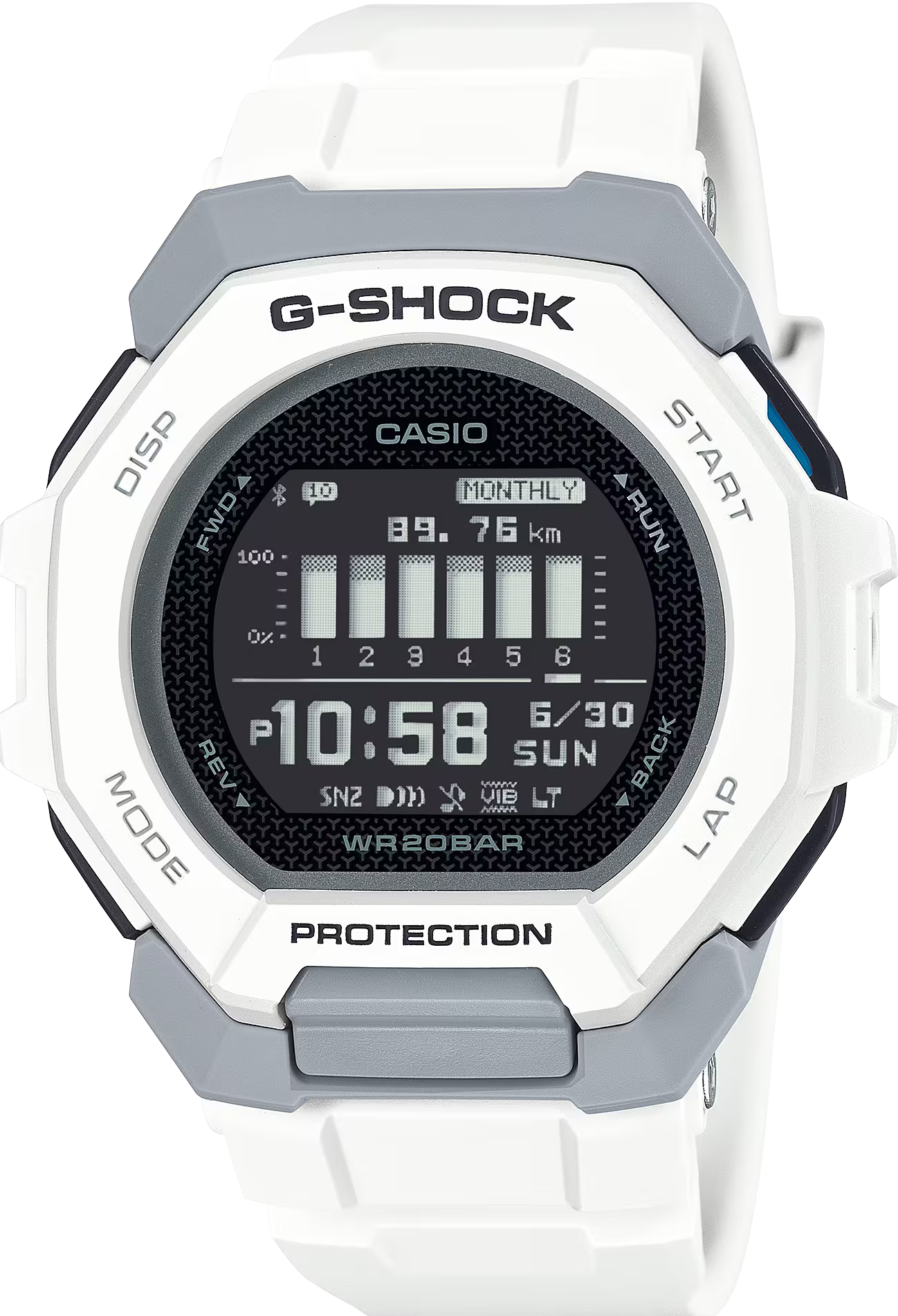 萬年鐘錶 - CASIO卡西歐  G-SHOCK    G-SQUAD藍芽多功能記步防震電子錶  GBD-300-7 錶徑 : 47.4 MM