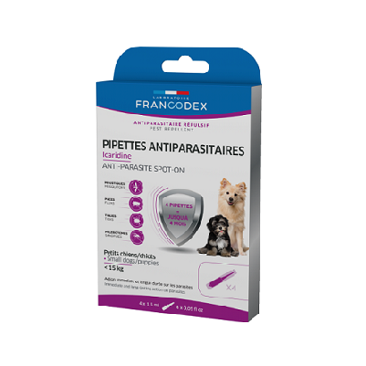 法國Francodex 犬用 驅蟲滴劑 15kg以下 4pcs