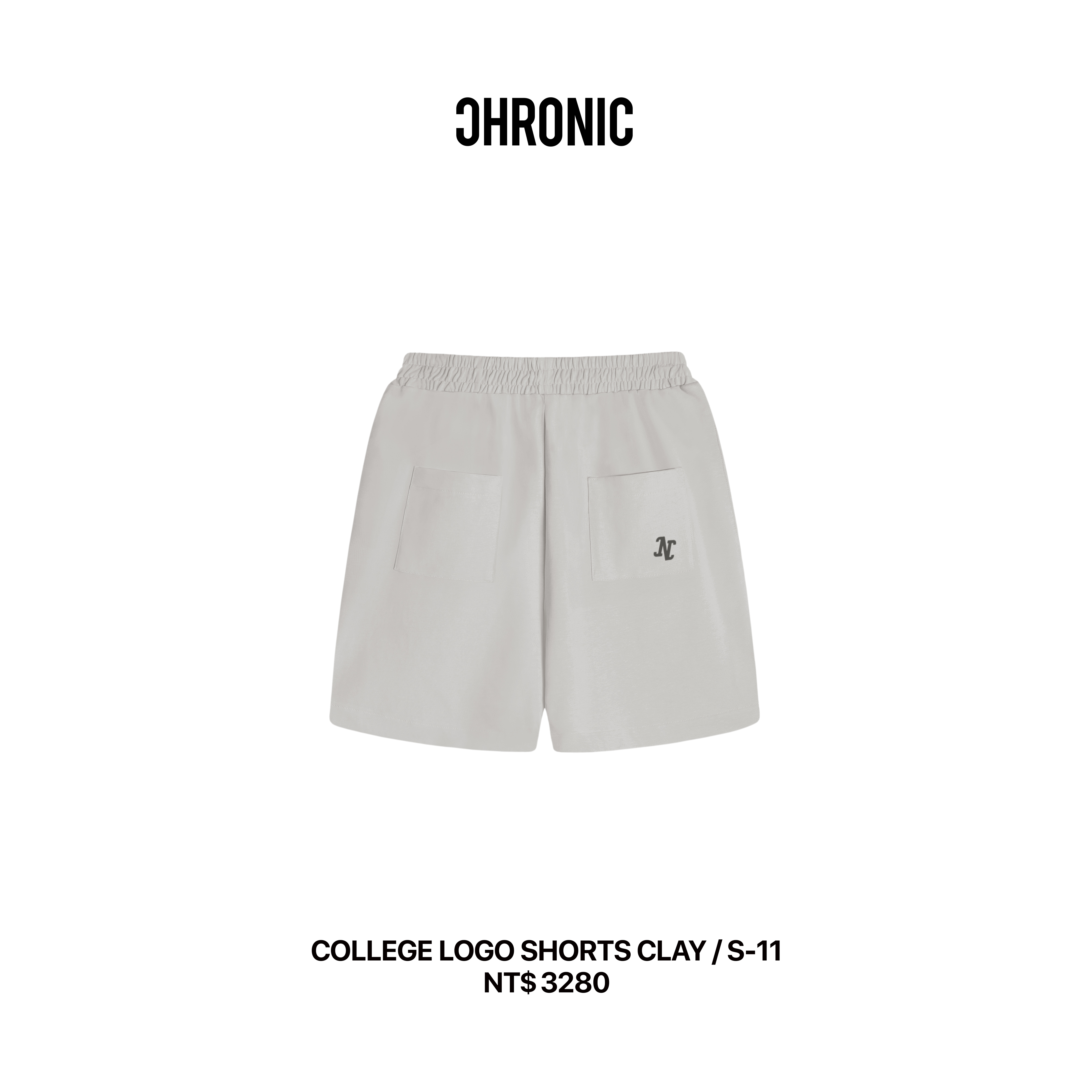 COLLEGE LOGO SHORTS CLAY / S-11