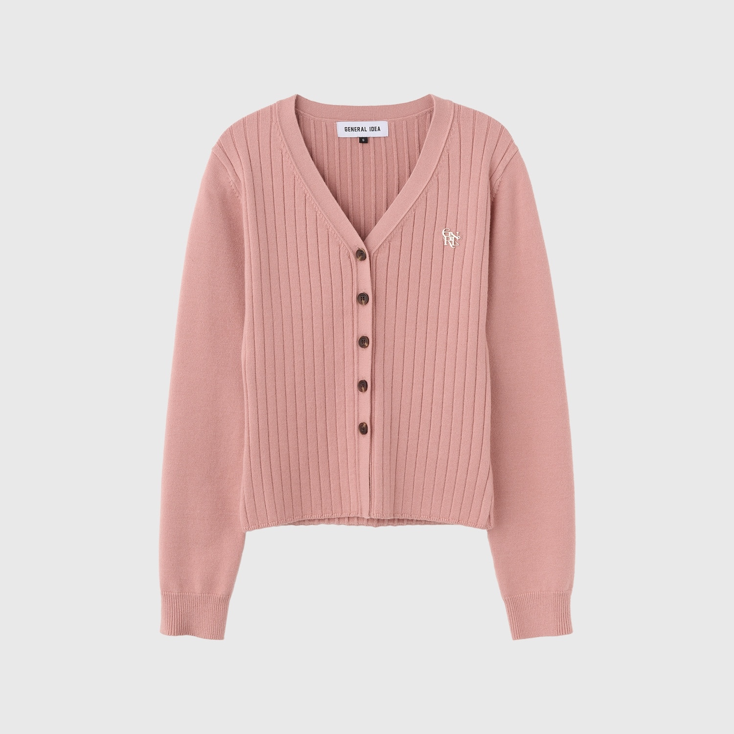 [GENERAL IDEA] ESSENTIAL RIBBED V-NECK CARDIGAN