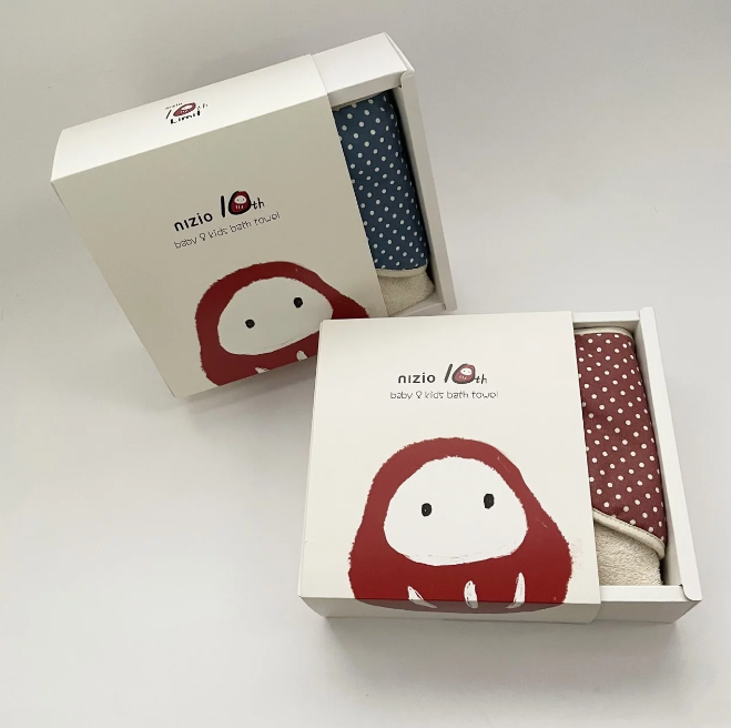 Nizio 小蘑菇浴巾10週年紀念版 -單寧藍/豆沙紅