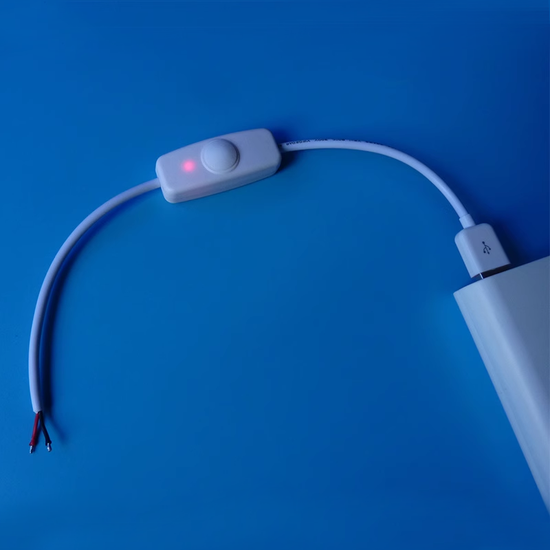 白色線 開關帶燈 0.5m USB芯線