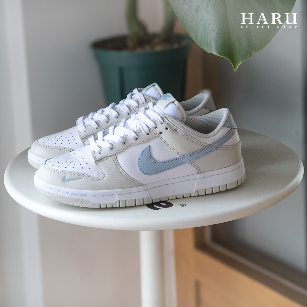 NIKE DUNK LOW 海鹽灰藍白灰藍寶寶藍雙勾小勾女生復古休閒鞋HF0023-100