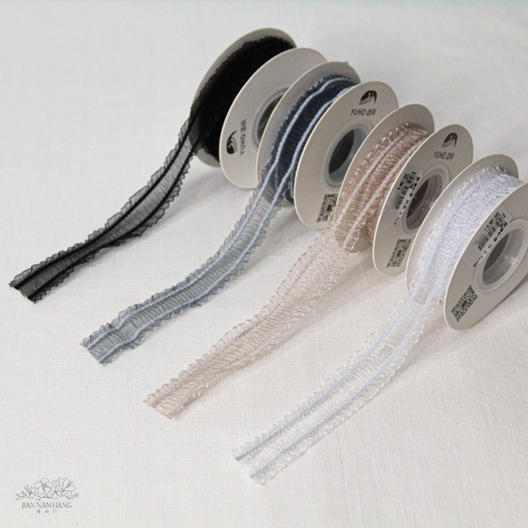 包裝 韓系皺邊紗帶 4色 2.5x5碼