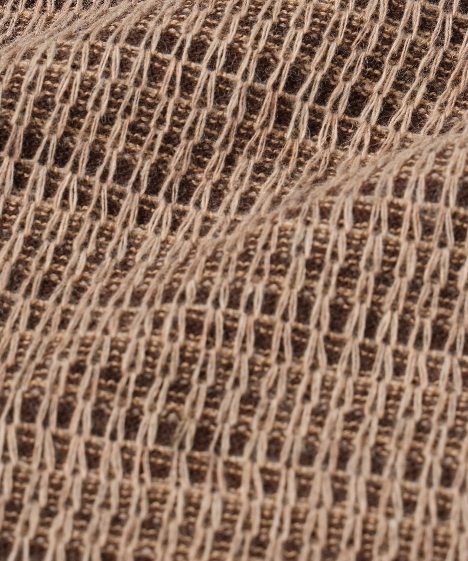 JieDa - CHAIN STITCH KNIT ZIP CARDIGAN / BEIGE x BROWN