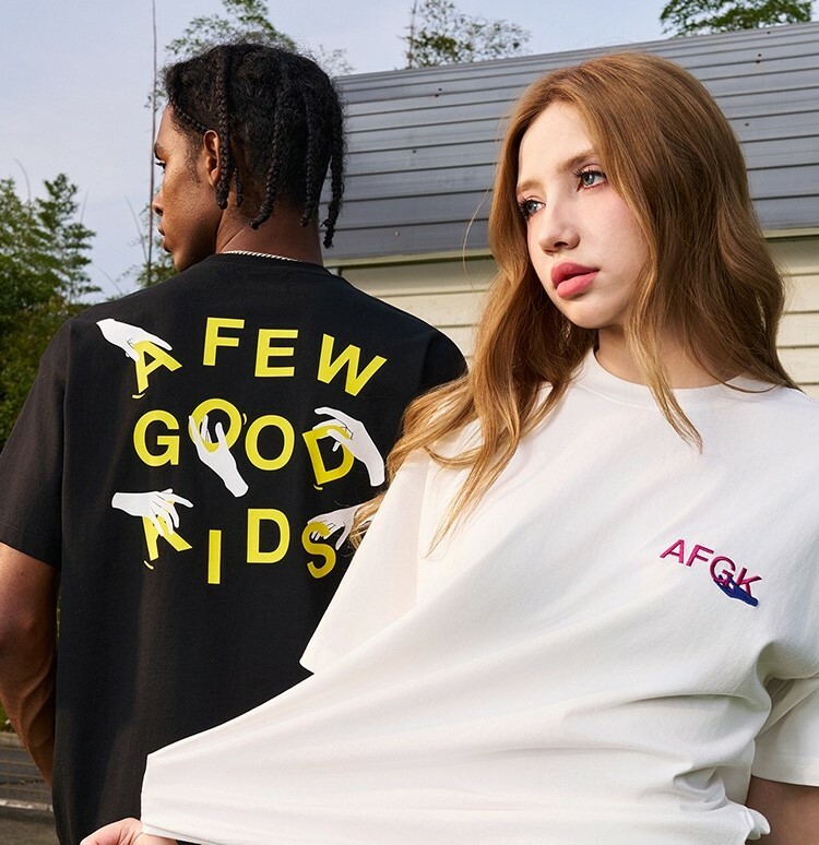 AFGK American street hand-shaped LOGO short sleeves T A FEW GOOD KIDS
